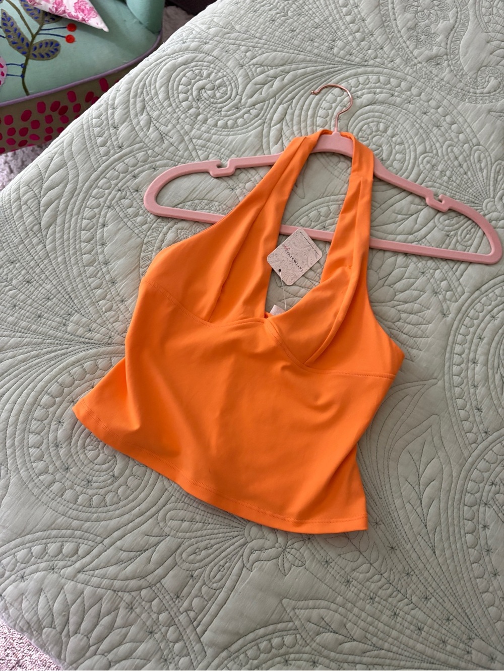 Free People Orange Halter Crop Top - Picture 7 of 7